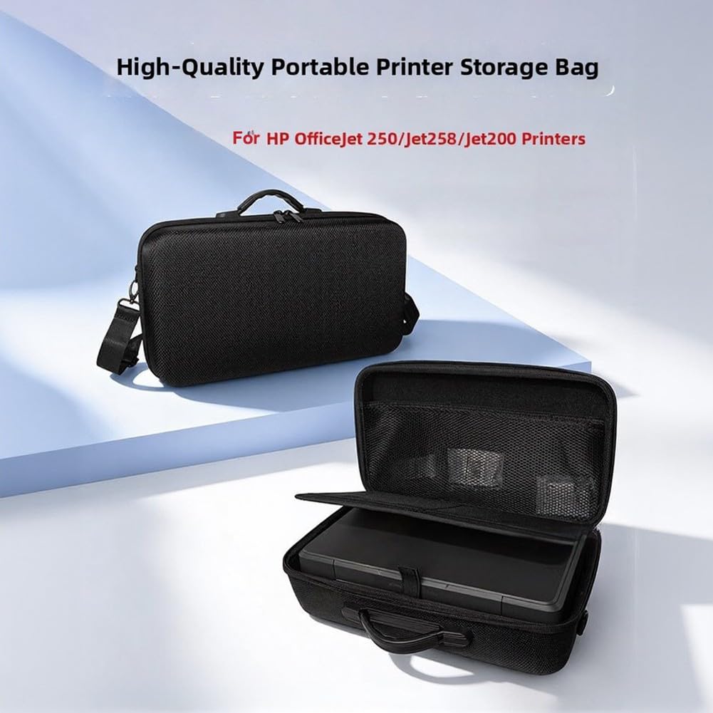 Bolsa de almacenamiento rígida para impresora HP Officejet 250, funda de transporte de EVA a prueba de golpes con interior espacioso para accesorios, caja protectora de viaje portátil