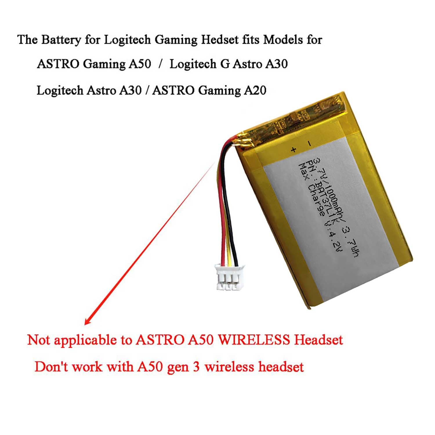Amazon.co.jp: 1100mAh 3.7V 充電式 Lipo バッテリー交換用 Logitech G