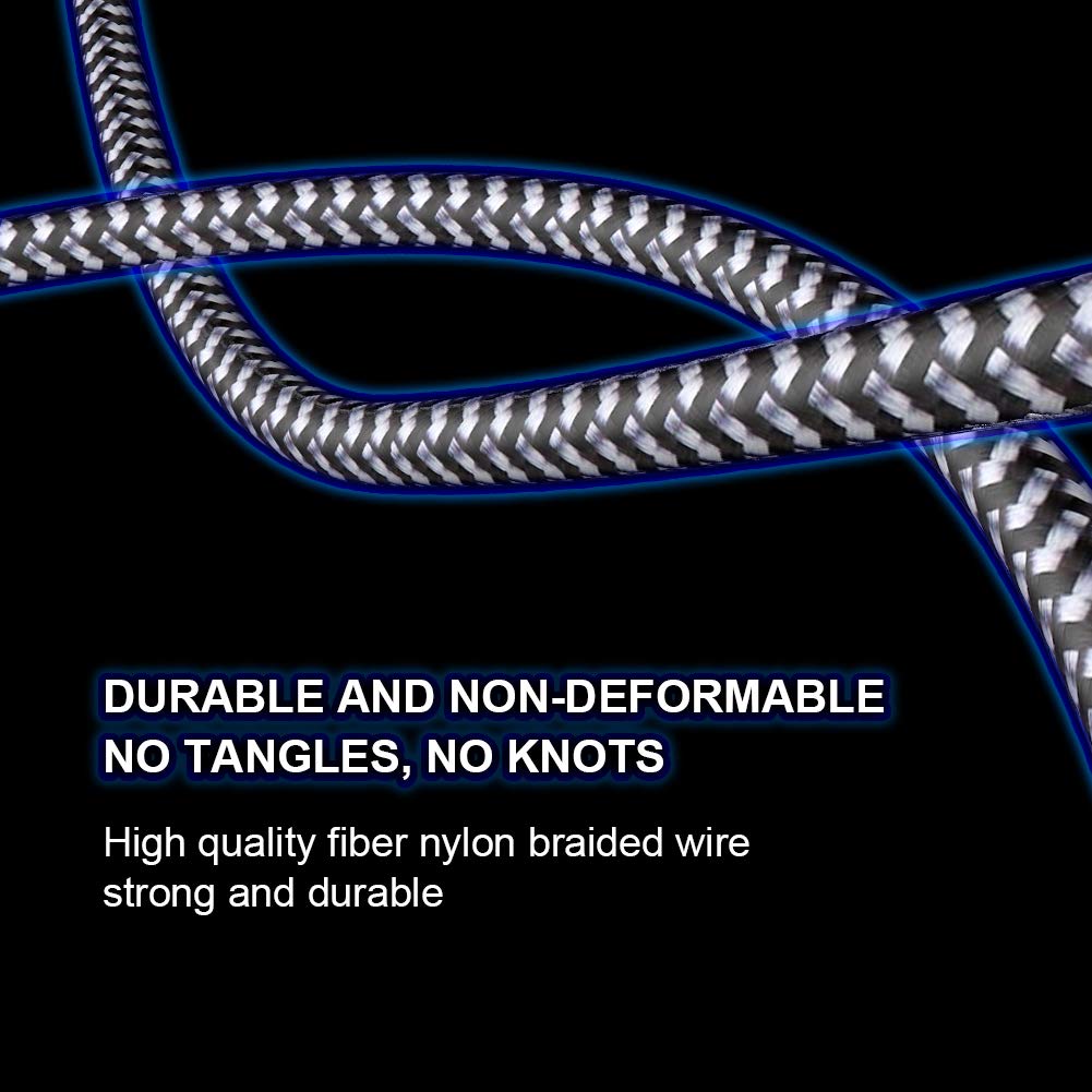 WACAUR [Apple MFi Certified] 5Pack(6/6/6/6/6ft)Nylon Braided iPhone Charger Lightning Cable Fast Charging&Syncing Long Cord Compatible iPhone 12/11Pro Max/11Pro/11/XS/Max/XR/X/8/8P/7 More-Black&White