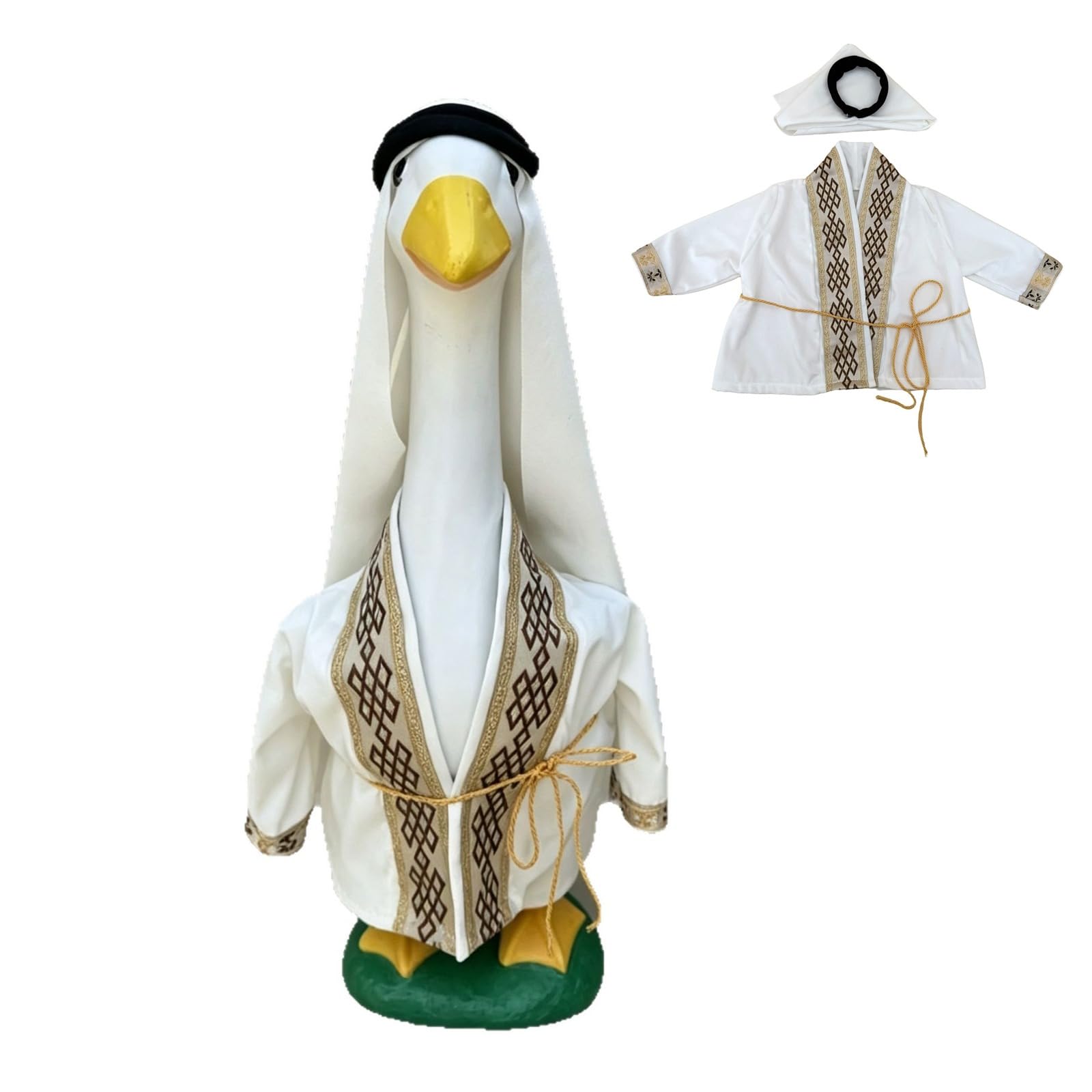 JHUAJISFC Exotic Prince Porch Goose Outfit for 23" Garden Statue, Lawn Statue Decor