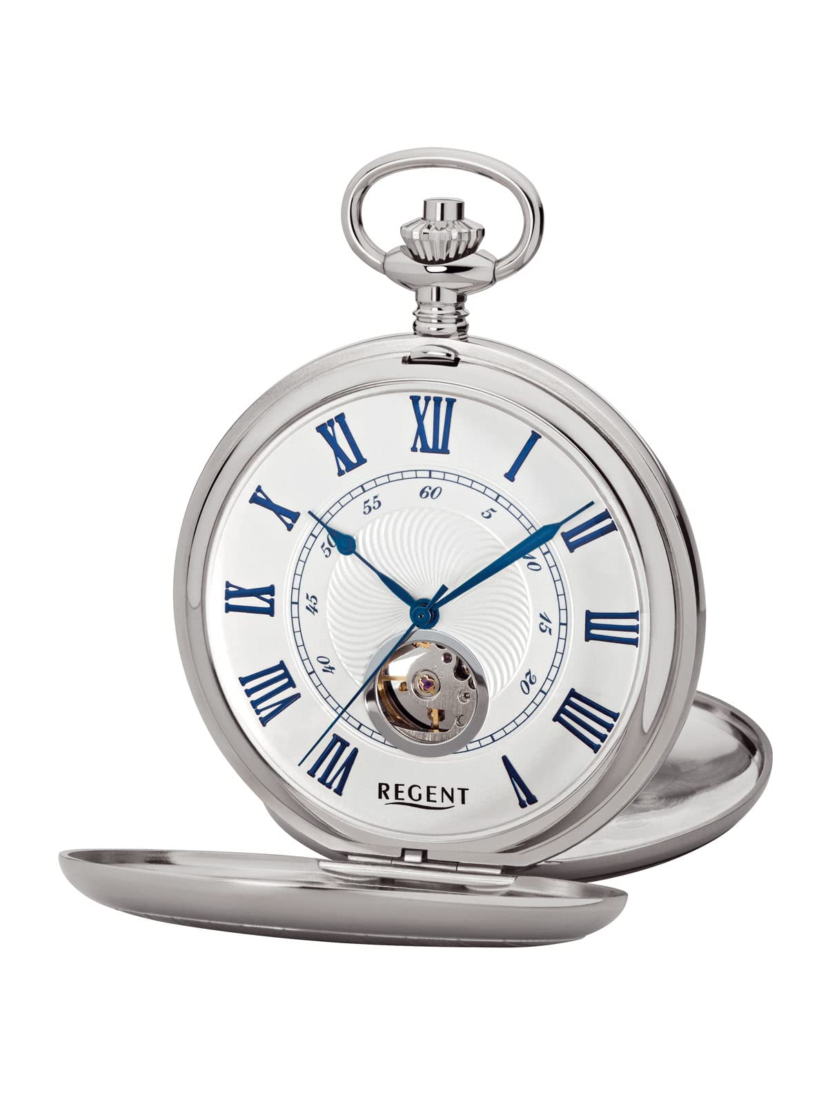 REGENT Herren Taschenuhr Savonnette Offene Unruh 53 MM Mechanischer Handaufzug Römische Zahlen in verschiedenen Varianten