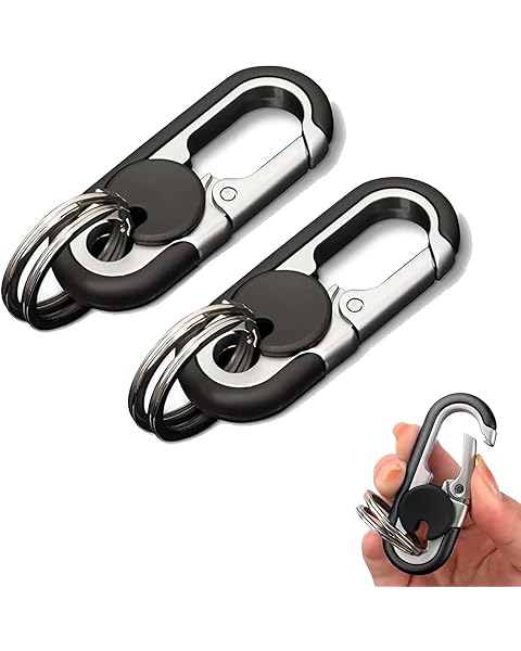 Men's Car Key Chain 2pcs, Personalized Creative Stainless Steel Car Keychain for Men