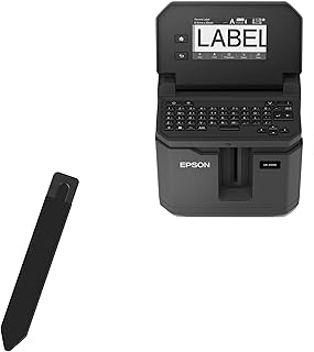 BoxWave Stylus Pouch Compatible with Epson LW-Z5010PX - Stylus PortaPouch, Stylus Holder Carrier Portable Self-Adhesive - Jet Black