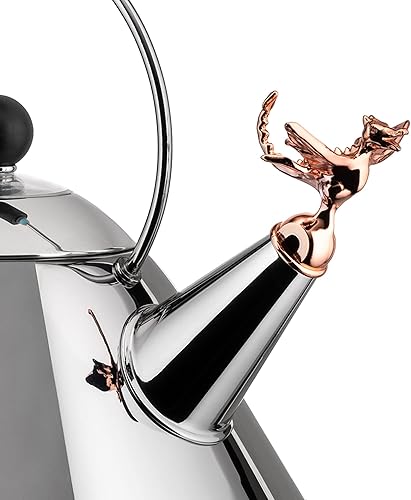 Miniatura 3 de Alessi Tea Rex - Hervidor de diseño con mango y silbato en forma de dragón acero inoxidable negro