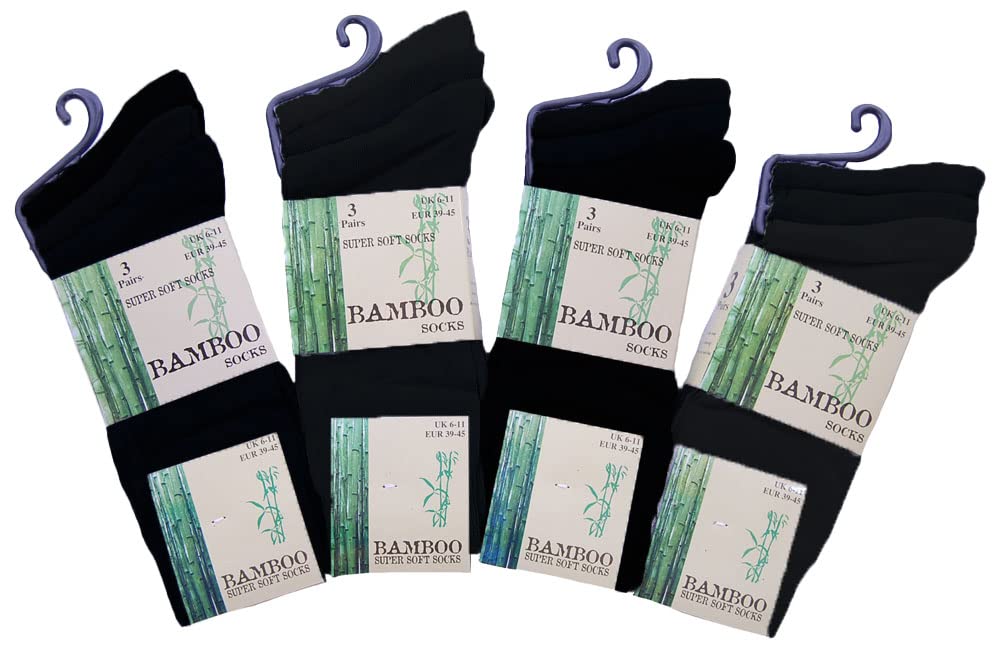 6 Pairs Mens Super Soft Bamboo Socks Anti-Bacterial Dress Sock UK 6-11 (EUR 39-45)