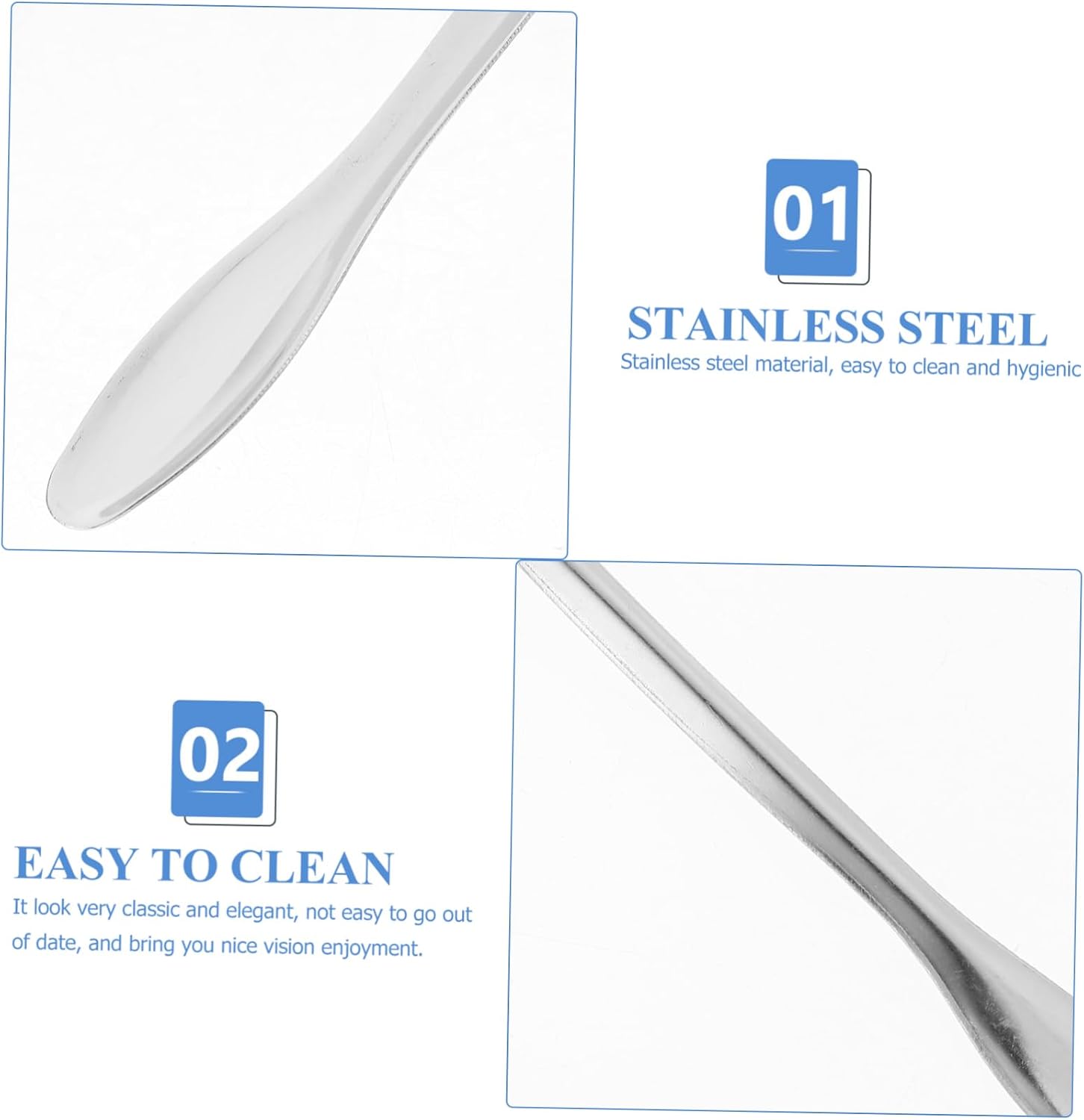 Cute Measuring Spoons Set of 10 Micro Stainless Steel Spoons for Laboratory Home Use Double-head Metal Spatul