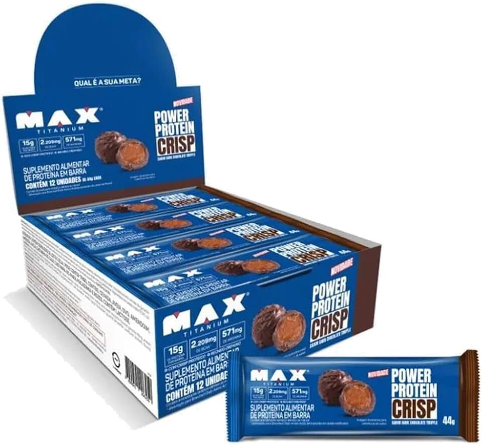 Power Protein Crisp Bar Display (12 unid. 44g), Dark Chocolate Truffle