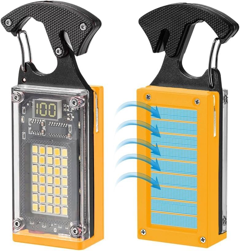 COB Keychain Flashlights, Rechargeable Mini Work Light, COB Portable Pocket Small Flashlight 6 Light Modes with Carabiner, Magnet and Screwdriver for Night Camping, Hiking, Emergency-image-20