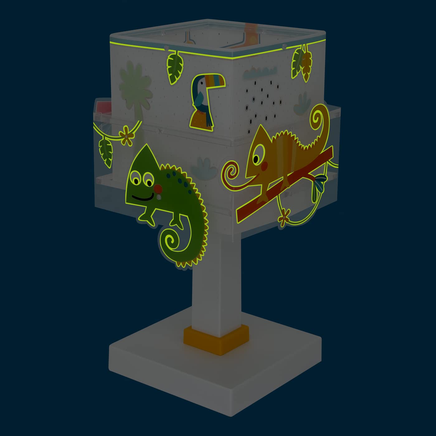 Dalber lampe de chevet enfant Happy Jungle Caméléon les animaux jungle, 63311, E14