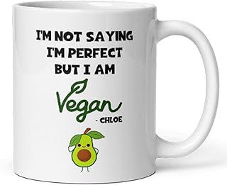Confidently Quirky - Personalised Funny Vegan Perfect White Mug, I'm Not Perfect But I Am Vegan, Work Secret Santa Vegan, Vegan Birthday, Funny Vegan Christmas Gift