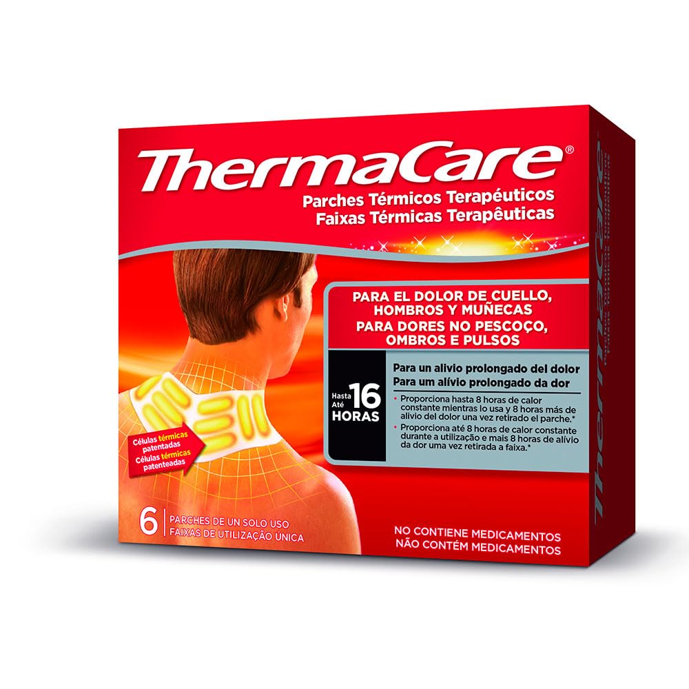 ThermaCareTherapeutic Thermal Patches for Neck, Shoulder and Wrist Pain - Up to 16 Hours of Prolonged Pain Relief - Does Not Contain Drugs - Saving Format 6 Patches