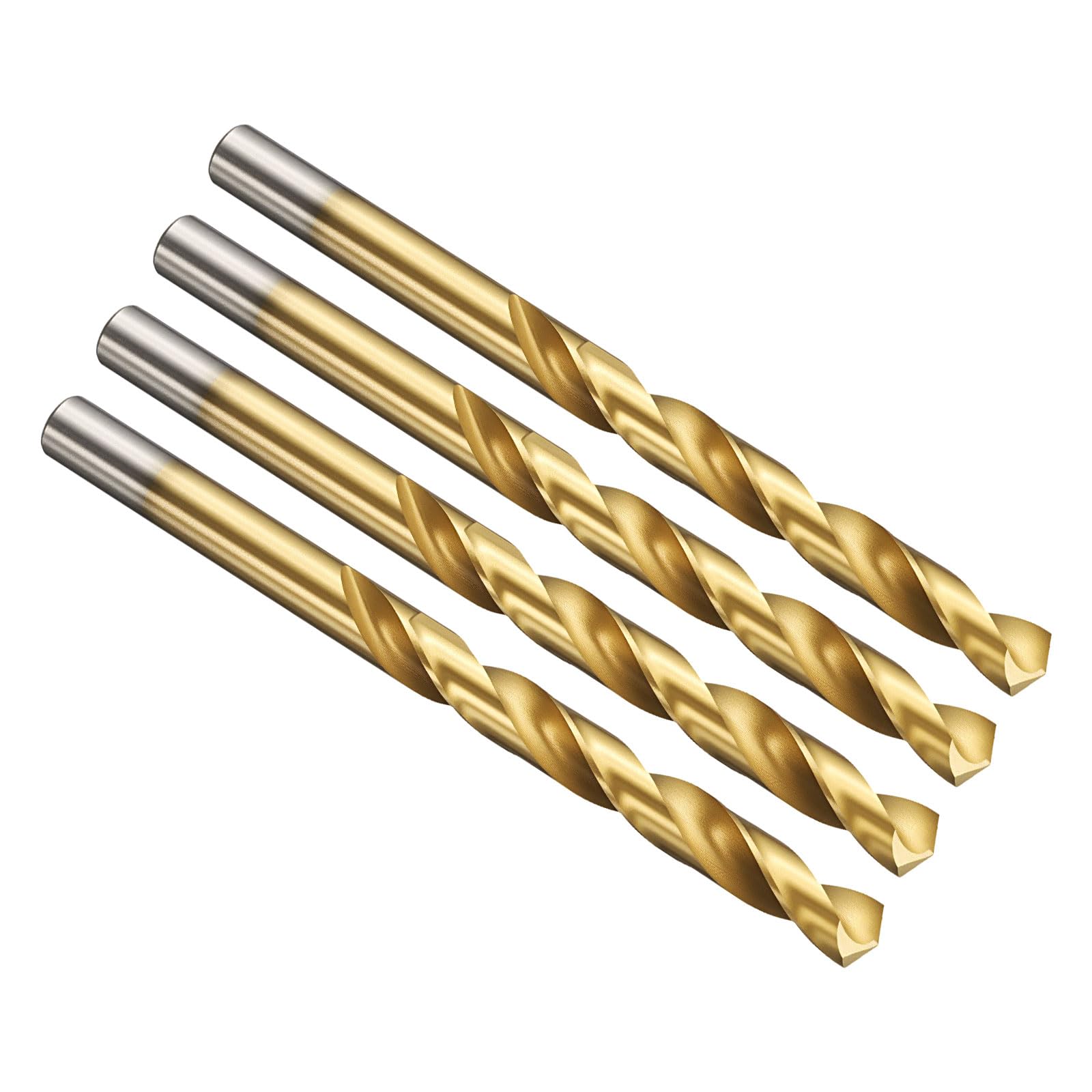 PATIKIL 9.5mm Drill Bit, Jobber Straight Shank M2 High-Speed Steel 135° Titanium Nitride TiN Coated for Stainless Steel Hard Metal - 4 Pack — image 1