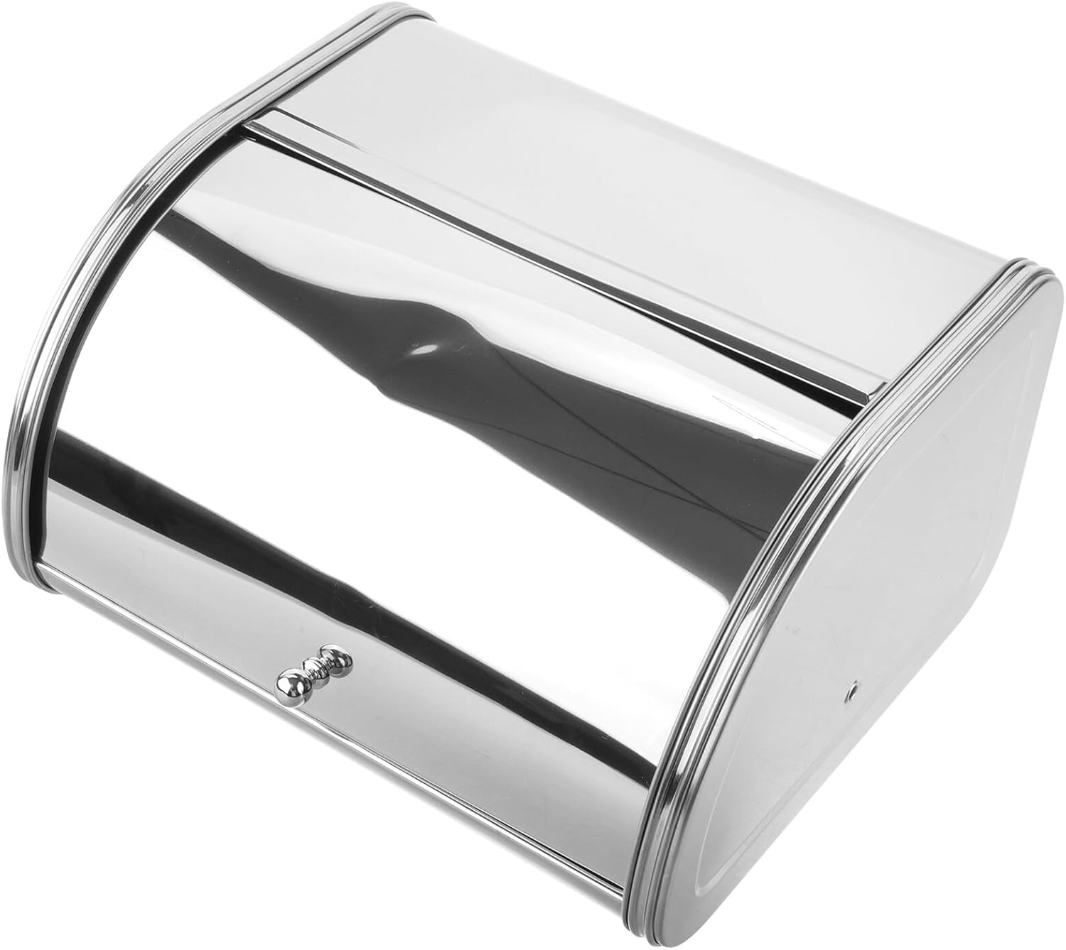 YARNOW Metal Bread Box Countertop Bread Bin Small Matte Mirror Finish Stainless Steel for Home Bakery Food Organizer