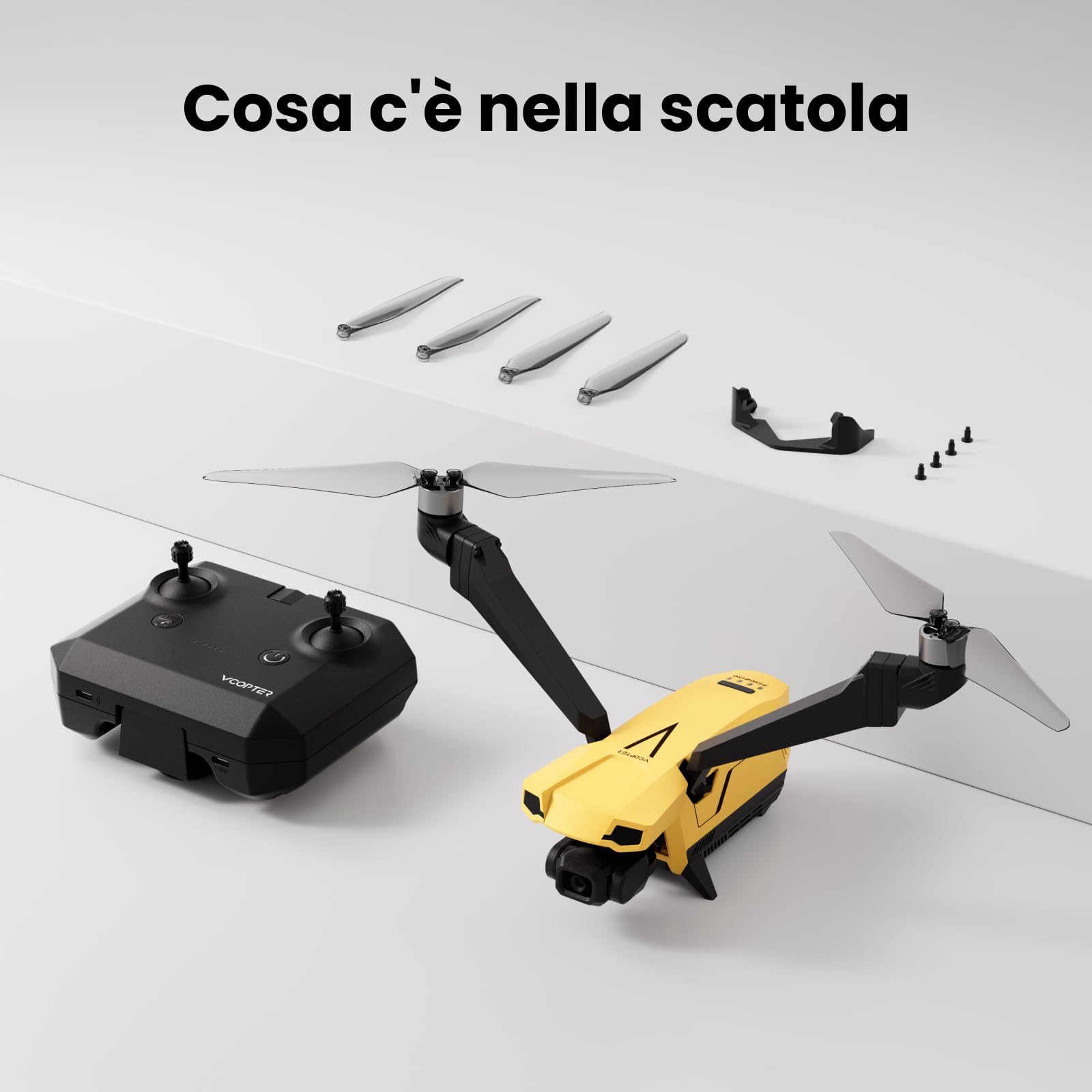 Falcon Mini Drone con Telecamera 4K per Adulti e Principianti, Design Bi-Copter, Volo Invertito, Velocità 16m/s, Trasmissione 10000ft, 34 Minuti di Volo, 249g