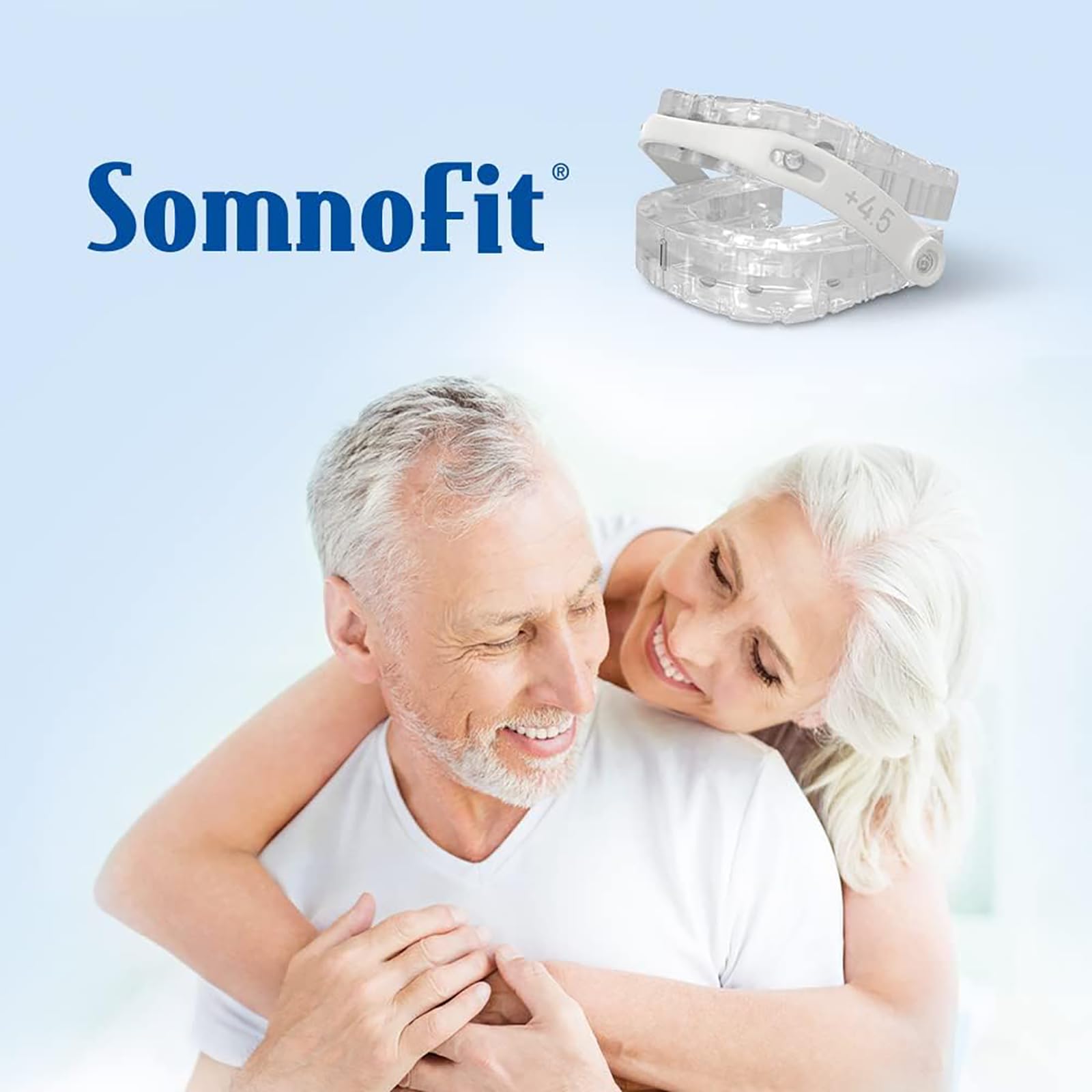 Premium Anti-Schnarchschiene SomnoFit - mit Ergänzungsset Nasenspreizer - Top-Snorestoppers gegen Schnarchen - (SomniShop Set)