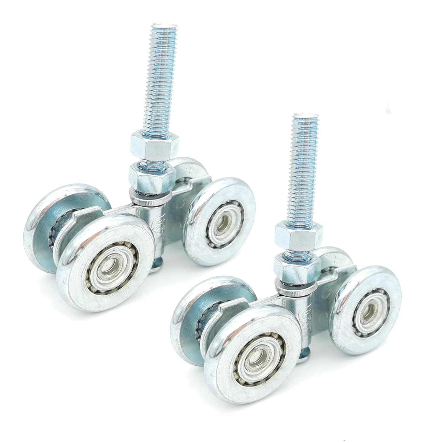 2pcs Track Roller Wheels Heavy Duty Trolley Assembly Silent Rollers Wheel Stable Welded Roller Trolley Used for Heavy Barn or Shed Sliding Doors