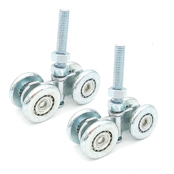 2pcs Track Roller Wheels Heavy Duty Trolley Assembly Silent Rollers Wheel Stable Welded Roller Trolley Used for Heavy Barn or Shed Sliding Doors
