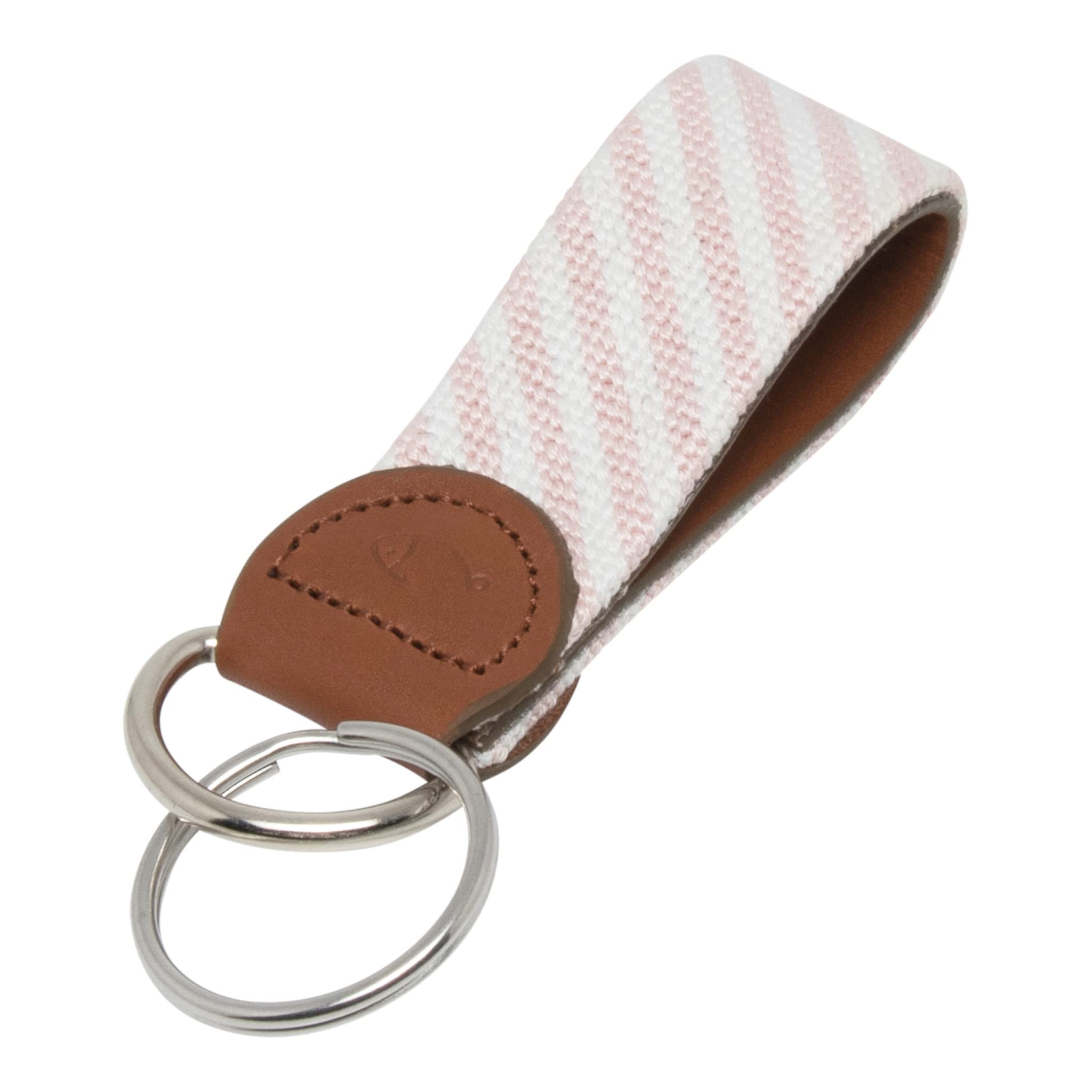 Huck Venture Leather Hand-Stitched Needlepoint Key Fob or Key Chain
