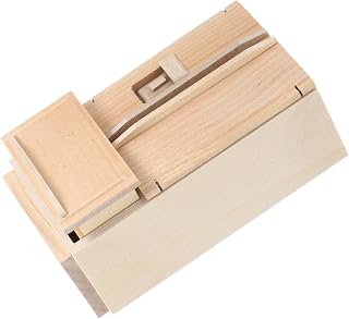 Miniature Dollhouse Refrigerator Model Unpainted Wooden Mini Fridge Furniture for DIY Kitchen Scene Decoration Lightweight Realistic Miniature House Accessory