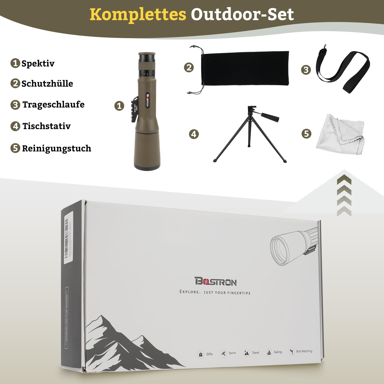 12×62 Spektiv Vogelbeobachtung HD IPX7 Wasserdichtes | Spektiv mit Stativ BAK4 FMC Porro Prism für Sportschützen,Twist-up-Augenmuschel,Monokular Fernrohr für Jagd Wildtiere