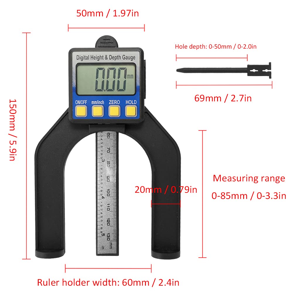 Calibro di profondità KKnoon 0-85 mm Nylon