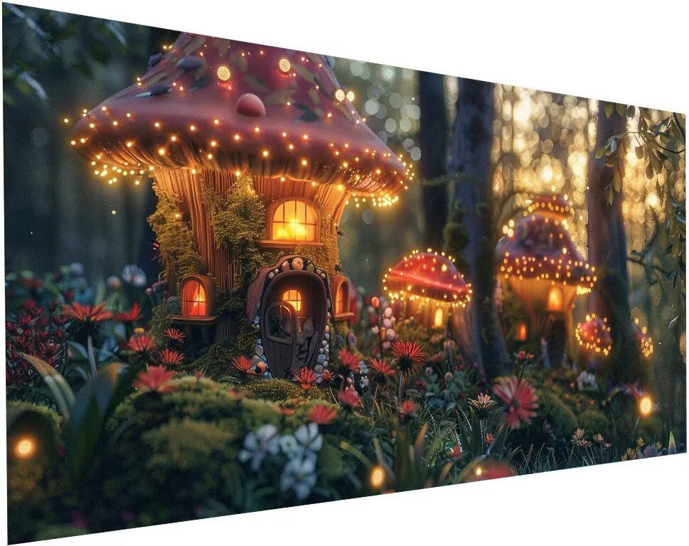 Diamond Painting Adulte XXL Champignon 50x100 cm | Kit Peinture Diamant Arbre 5D