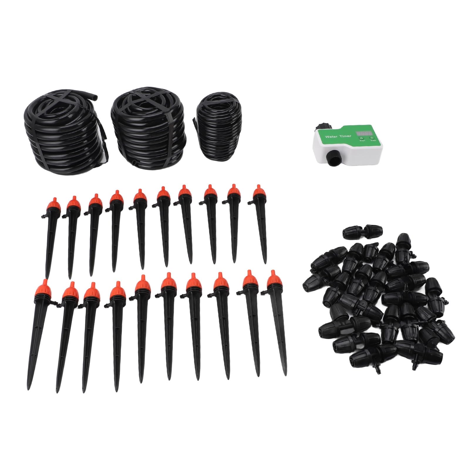 Fdit Kit di Irrigazione a Goccia con Timer per L'acqua Comodo di Irrigazione per Piante in Vaso Materiale ABS
