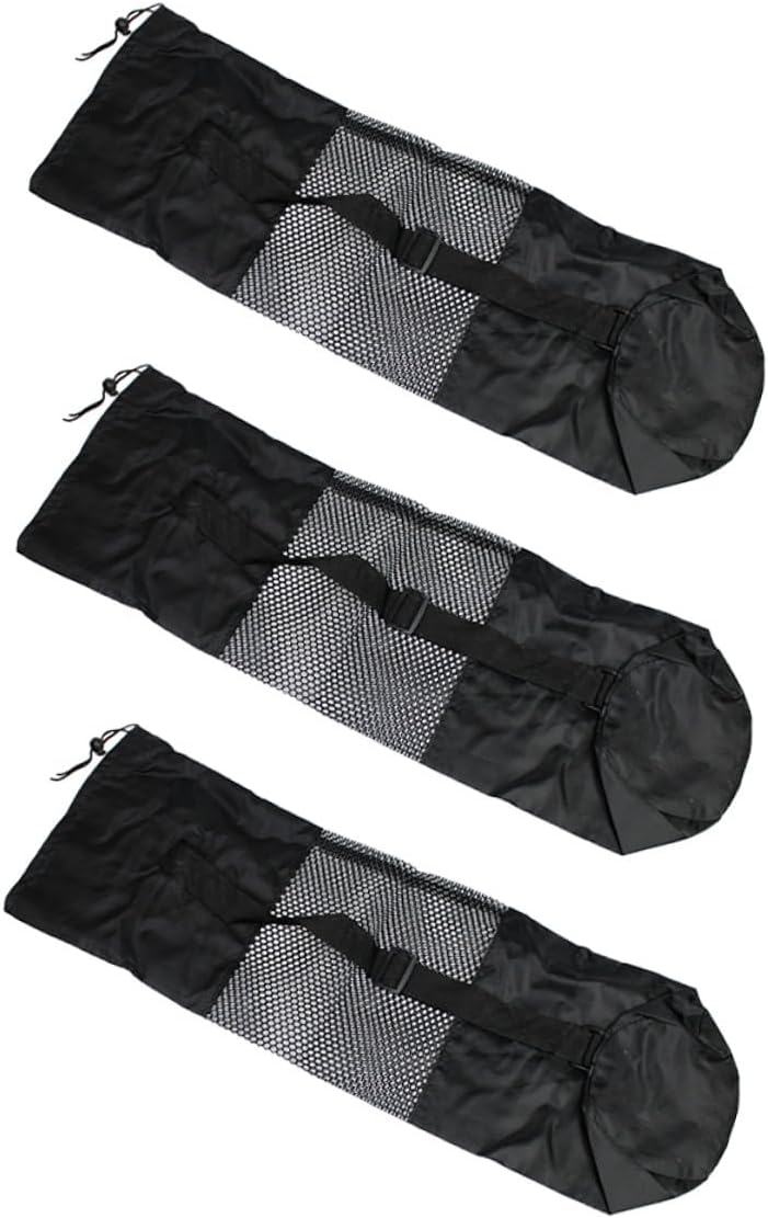 BESPORTBLE 3Pcs Portable Yoga Mat Mesh Bags Fitness Supply Carrier Pouches for Outdoor Sports Storage and Easy Carrying Lightweight Yoga Mat Storage Bags
