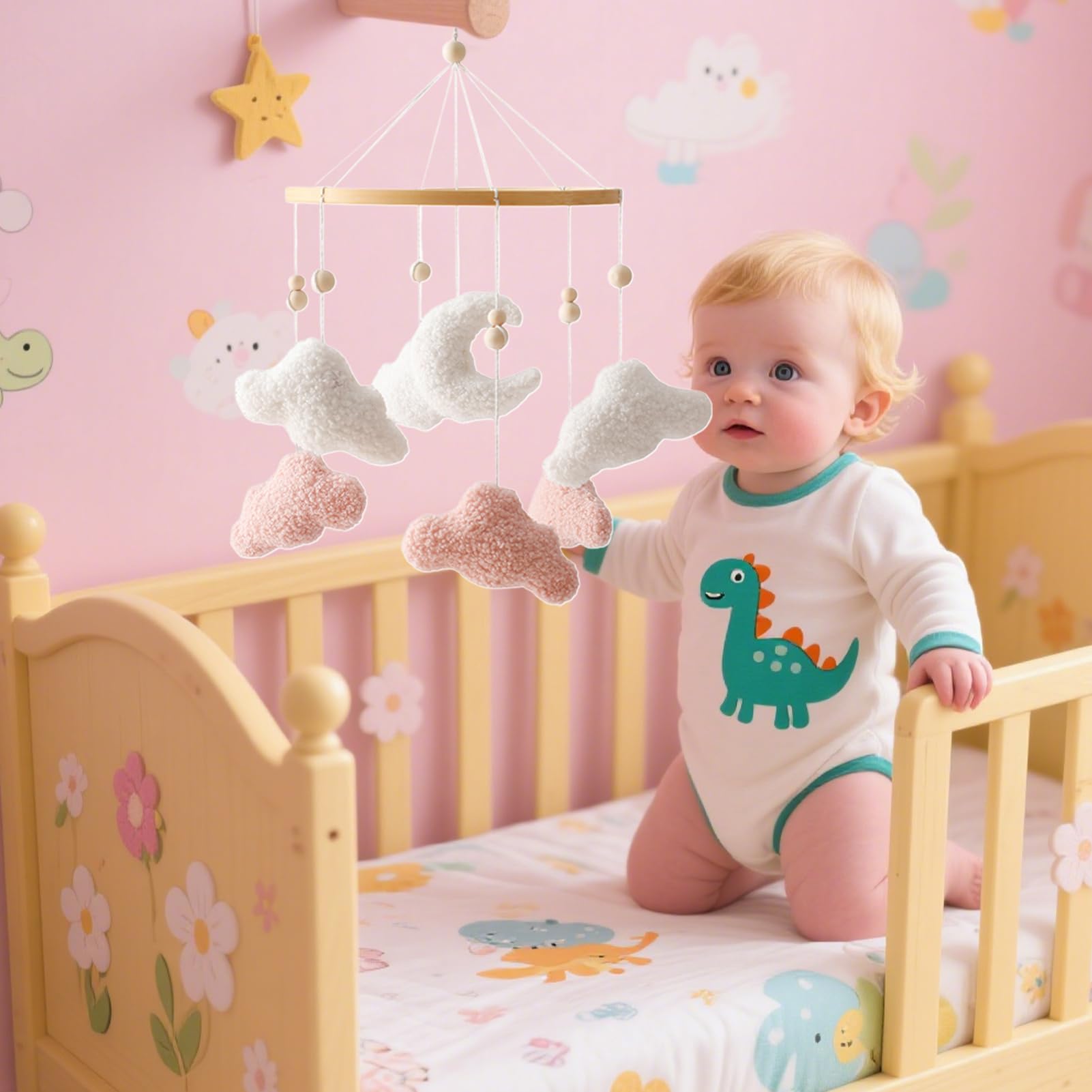 Giostrina per Culla Peluche a per arredo nursery | mobile rosa per culla per Passeggino Seggiolino Auto Camera da Camera Regalo