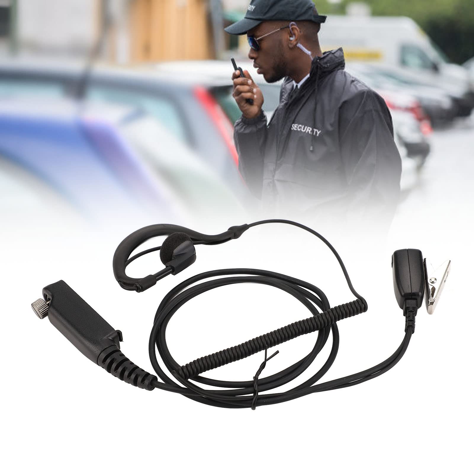 Auricular de Radio en Forma de G, Micrófono PTT Auriculares en Forma de G para Sepura STP8000 STP8030 STP8035 STP8038 STP9000 Walkie-Talkies.