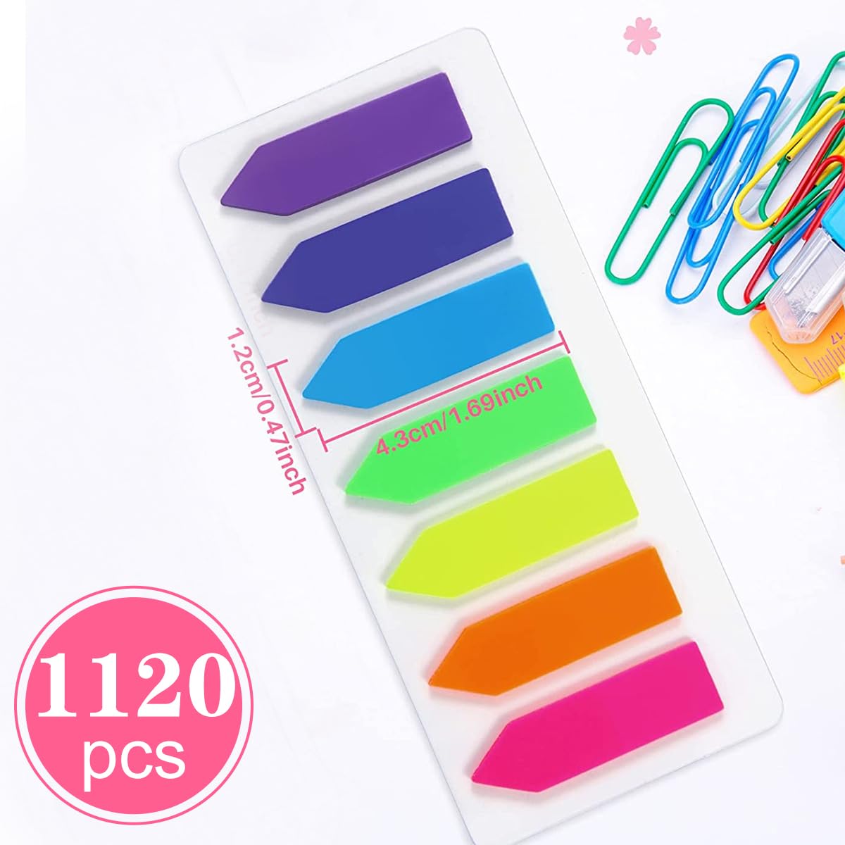 120 Pieces Reusable Sticky Tabs For Learning Multipurpose Index Book Bookmark Half Transparent Index Tabs File Classification Index Tabs - View #3