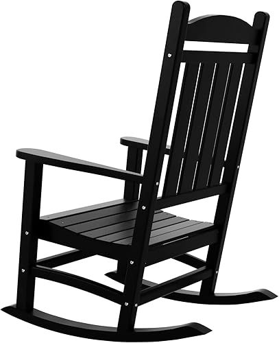 Miniatura 7 de WestinTrends Malibu - Mecedora para exteriores, para todo tipo de clima, de madera de polietileno Adirondack con respaldo alto, soporte de 350