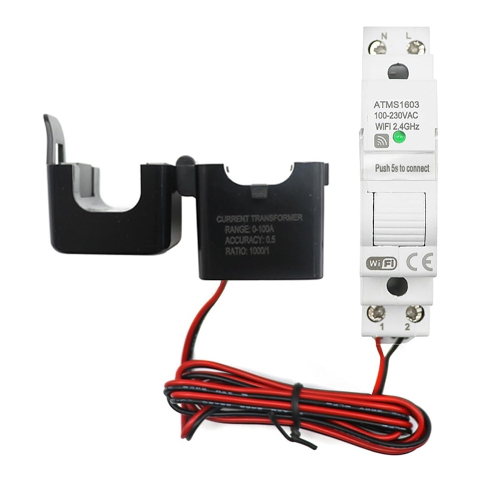 Tuya Smart WiFi Zigbee Licznik Energii Elektrycznej KWH Na Szynę Din Jednofazowy AC 50A 63A CT Miernik Prądu Przemiennego Aplikacja Monitor W Czasie Rzeczywistym Moc Monitorowanie Energii(Wifi,63A)