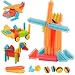 AMOSTING Building Blocks Set Educational Stacking Bath Toys for Toddlers Kids – 150pcs with Storage Bag