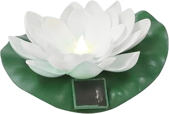 Solar Flower Light Floating Lamp for Outdoor Pool and Garden Decor Solar Powered Lotus Pad with Plastic Material for Home Buddha and Incense Decoration
