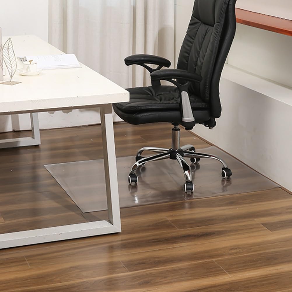 Transparente PVC-Stuhlmatte für Hartholz- und Fliesenböden, robuste, flache Schreibtischunterlage für Rollstühle, nicht kräuselbar, Bürobodenschutz (60 x 160 cm)