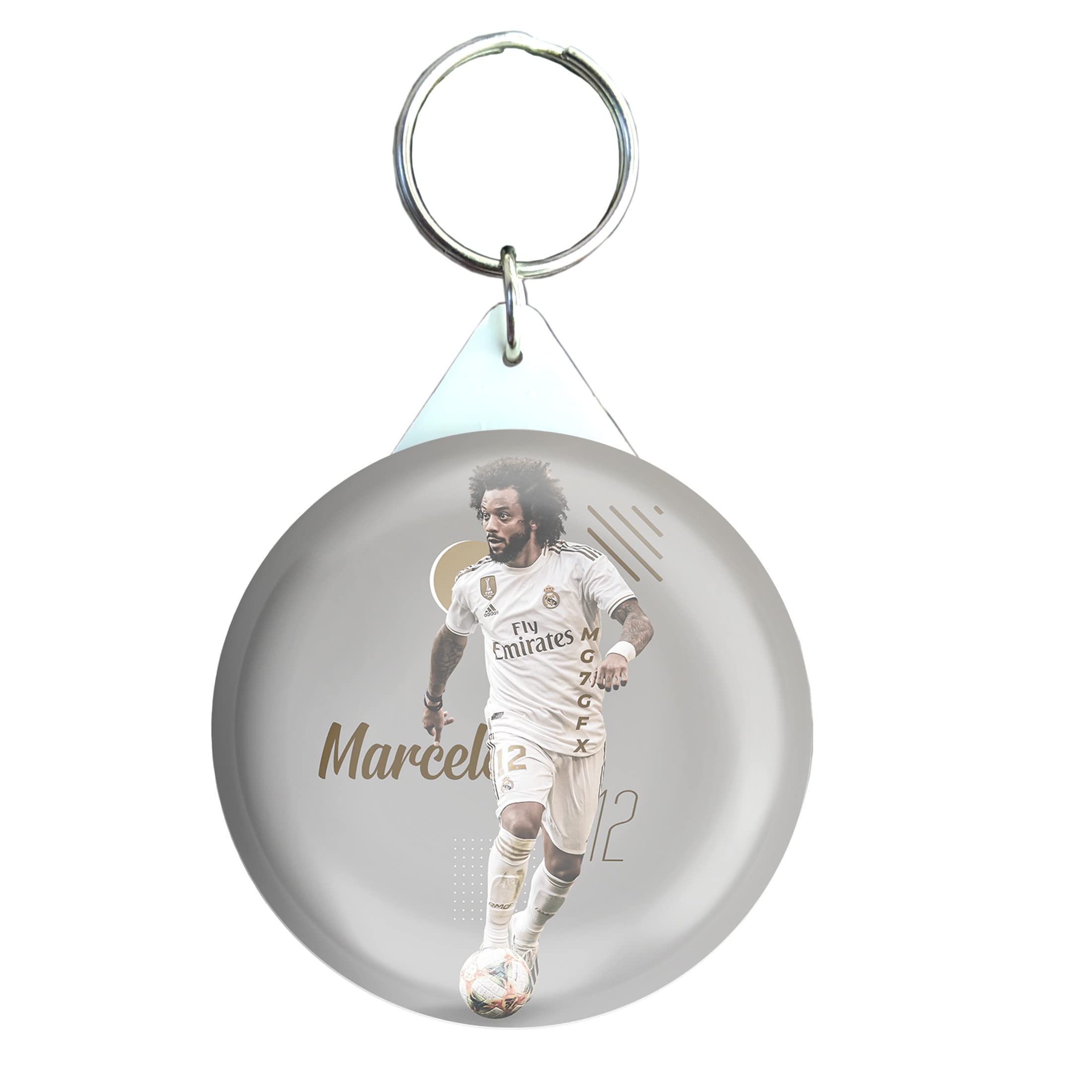 HOLA Keychain Multicolor Football Glossy Finish Design Pack of 1 (58mm)