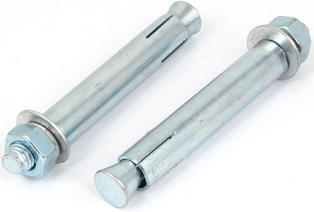 M12x120mm Zinc Screws & Bolts Plated Hex Nut Expansion Bolts Screws Sleeve Anchor Bolts Anchor 2pcs