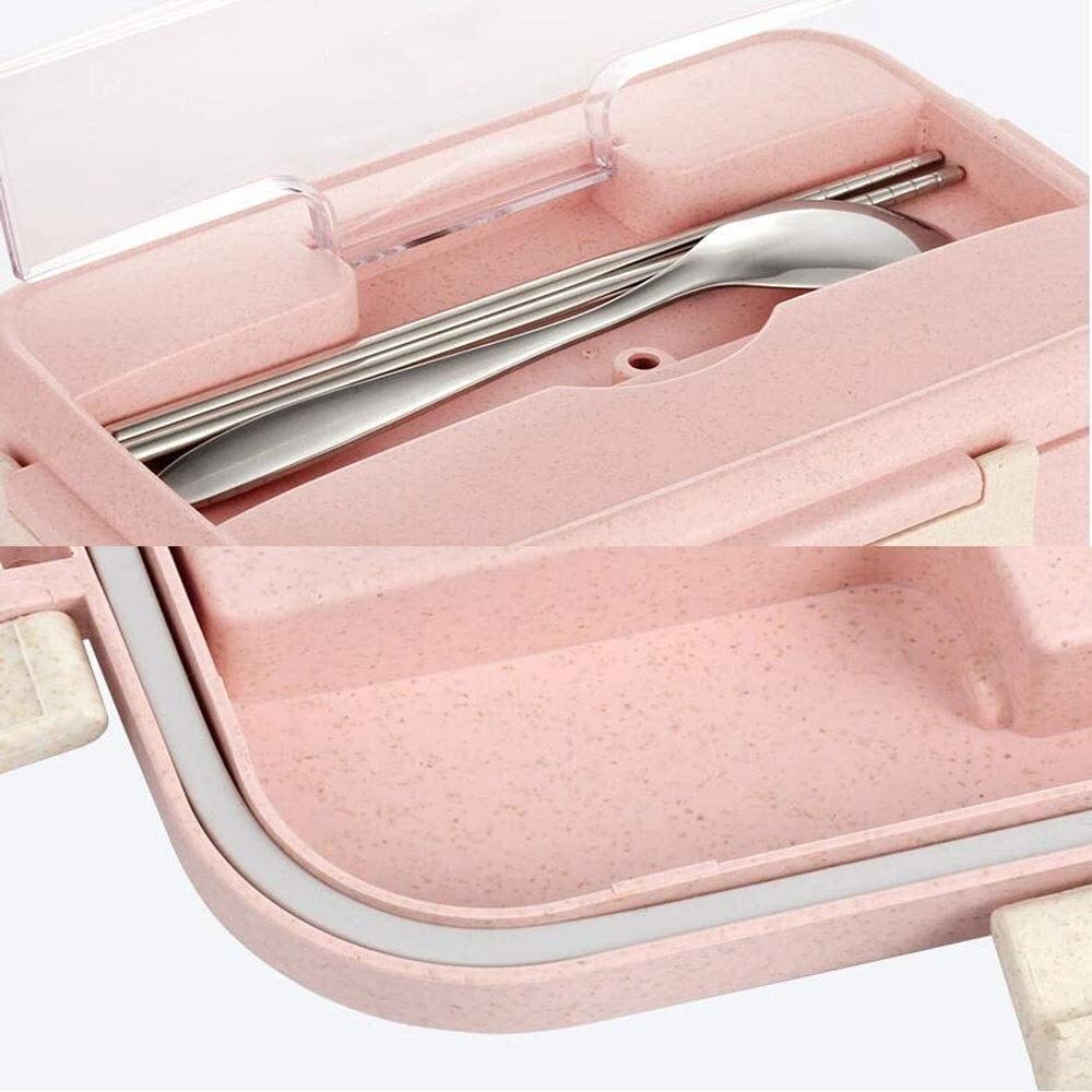 boîte à repas, Boîtes à Bento divisées perte de graisse Fitness poids(Pink)