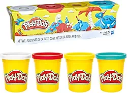 Play-Doh Massinha de Modelar Infantil, Kit com 4 potes, conjunto de massinha com 4 cores variadas, para crianças acima de 2 anos