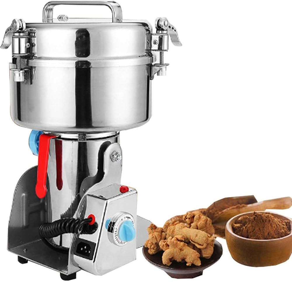 1500G-4500G Electric Grain Grinder 60-350 Mesh Spice Mill, Stainless Steel & 32000rpm Commercial Motor, with Protection of Overload (4500g)
