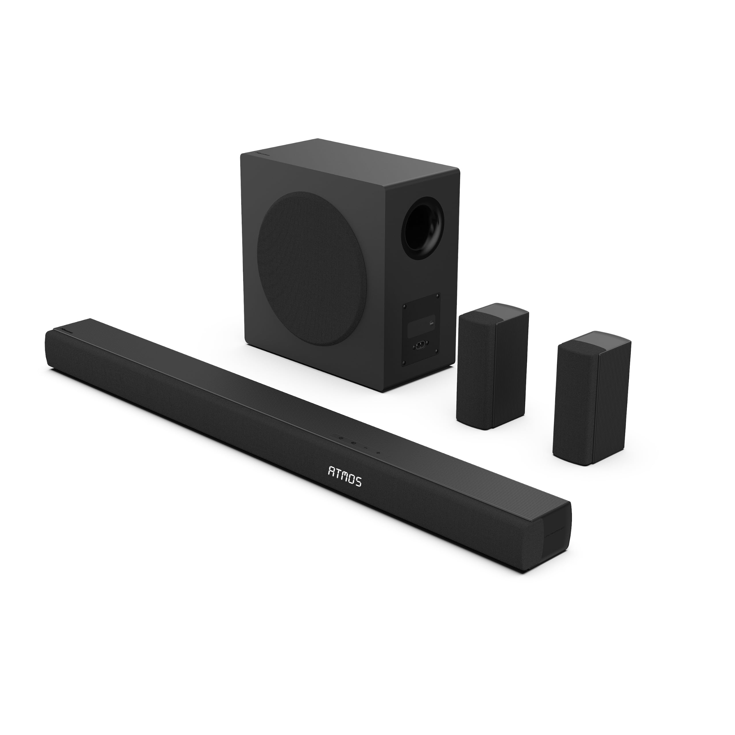 Hisense AX5100Q Soundbar 5.1 CH, 580 W, Lautsprecher, Subwoofer, Semi Wireless Rear Surround Lautsprecher, 6,5-Zoll Wireless Subwoofer inklusive, Dolby Atmos, DTS-X, Hi-Concerto, EzPlay, AI EQ Mode