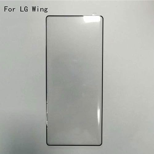 Miniatura 7 de Película de vidrio templado + cubierta para LG Wing [6.80 pulgadas], protector de pantalla y carcasa rígida a través de plástico negro para