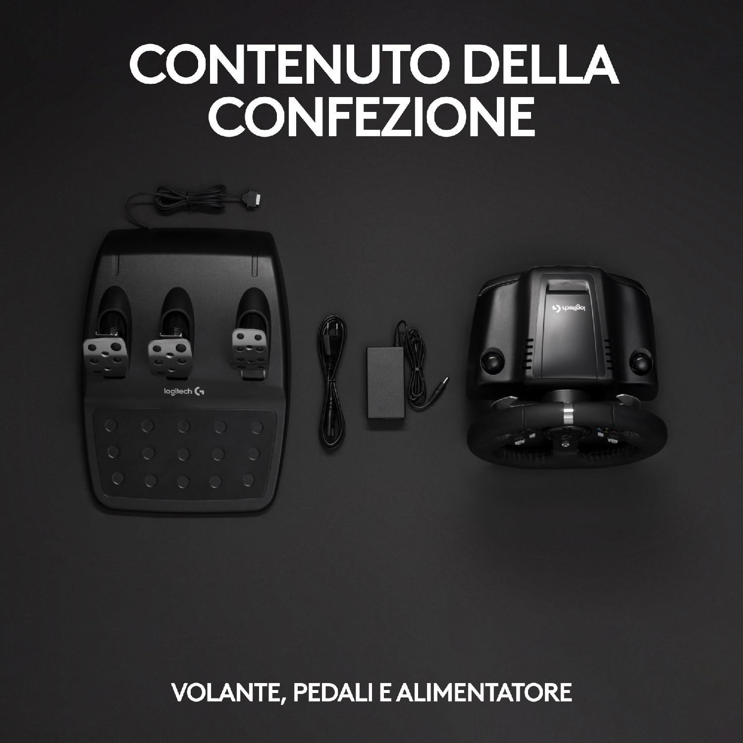 Logitech G920 Driving Force Racing Wheel Volante da Corsa con Pedali Regolabili, Ritorno di Forza Reale, ‎Comandi Cambio in Acciaio Inossidabile, Volante in Pelle, Xbox One/PC/Mac - Nero