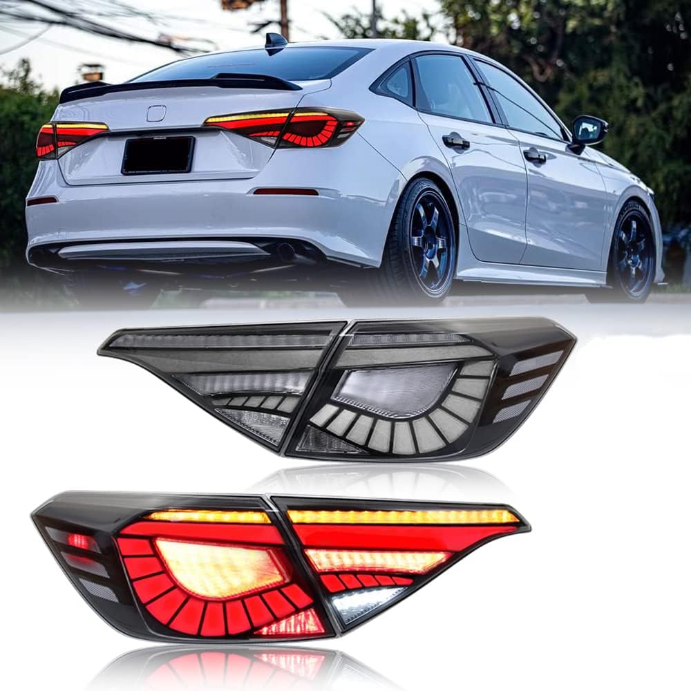 T T-ABC New Lights Compatible with 2006-2026 Honda Civic Tail Light LX EX EXL Sport Touring Type R Hybrid Lamp 8th 10th 11th Gen Accessories Custom Replacement N/A Coupe (22-26 TS1 Sedan Eagle Style)