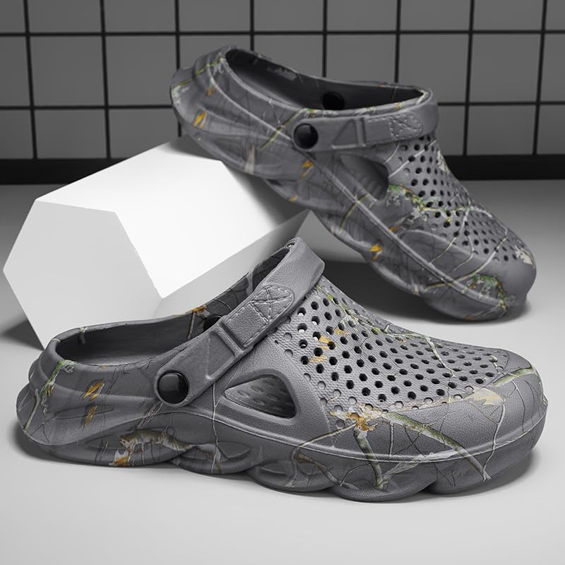 Image of Men's Clog Garden Shoes Adult Mule Outdoor Sports Sandals Summer Water Beach Shoes Casual Comfortable Fashion Breathable Slippers Lightweight