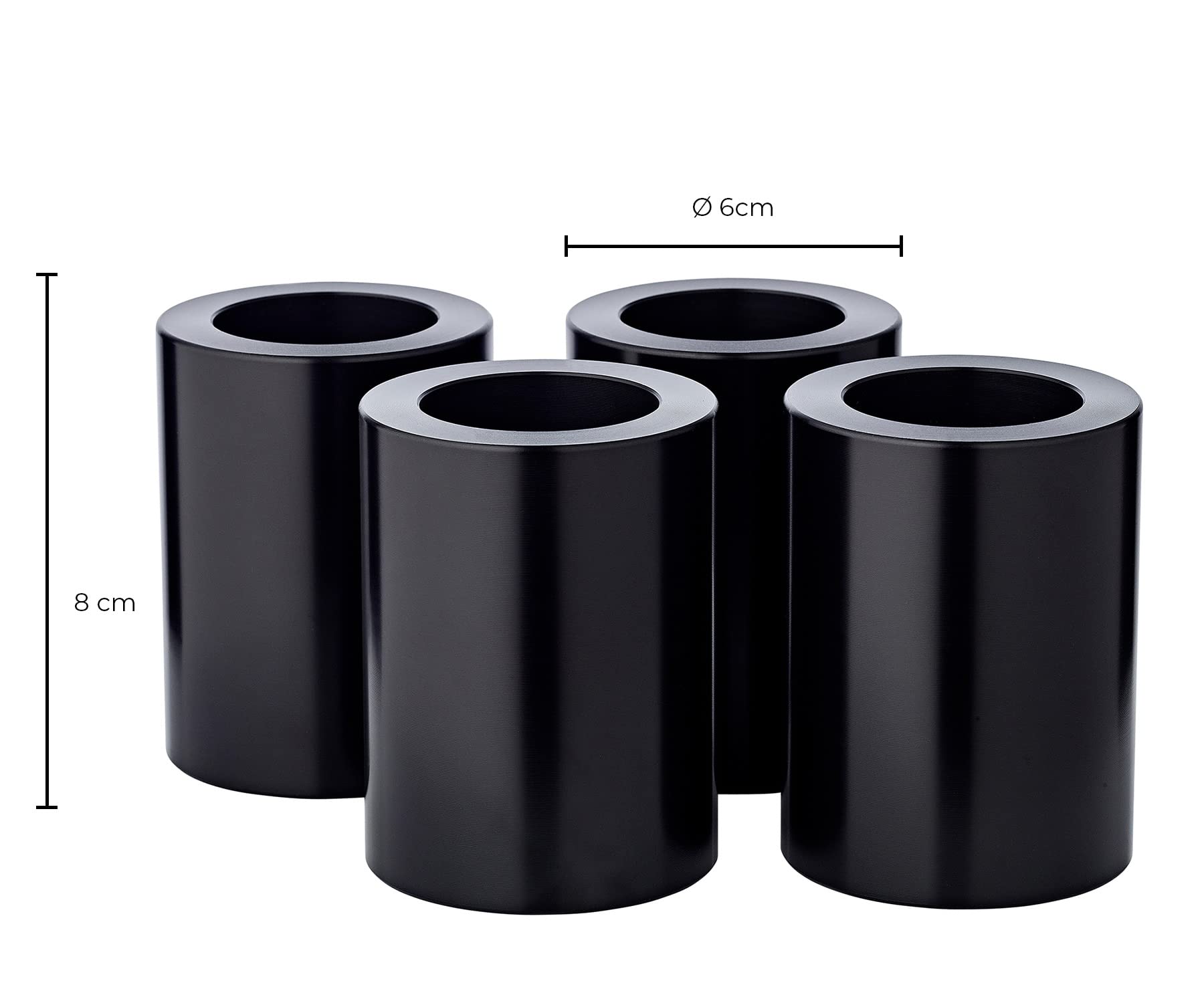 EDZARD Set di 4 portacandele in vetro Cornelius nero, altezza 8 cm, diametro 6 cm, resistente al calore fino a 90 gradi