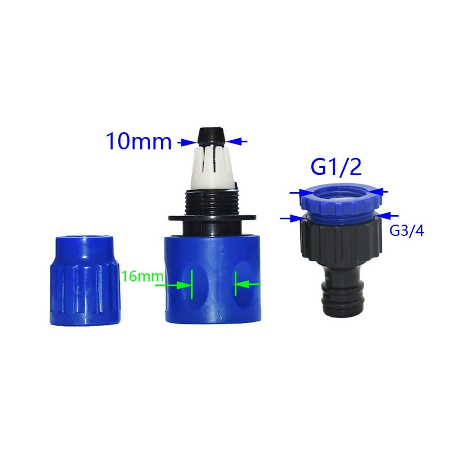 Adaptador de Manguera Doméstica 3/8"Acoplamiento Rápido Lavado de Autosa Deua Conector de Manguera Manguera de Riego de Jardín 1/2 3/4 Rosca Hembra Herramientas de Jardinería 20 Piezas/B