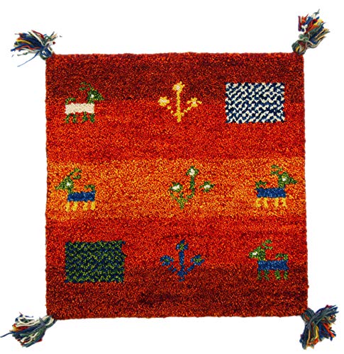 萩原 チェアマット オレンジ サイズ:約40×40