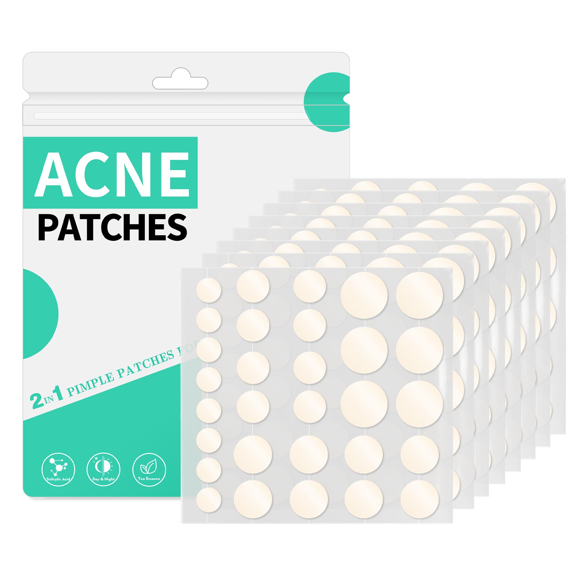 Pimple Patches Hydrokolloid Unsichtbare Pickel Patch mit Teebaumöl Tag und Nacht Verwenden Pimple Patch Akne Patches Wasserdichte Atmungsaktive Acne Patch Pflaster Anti